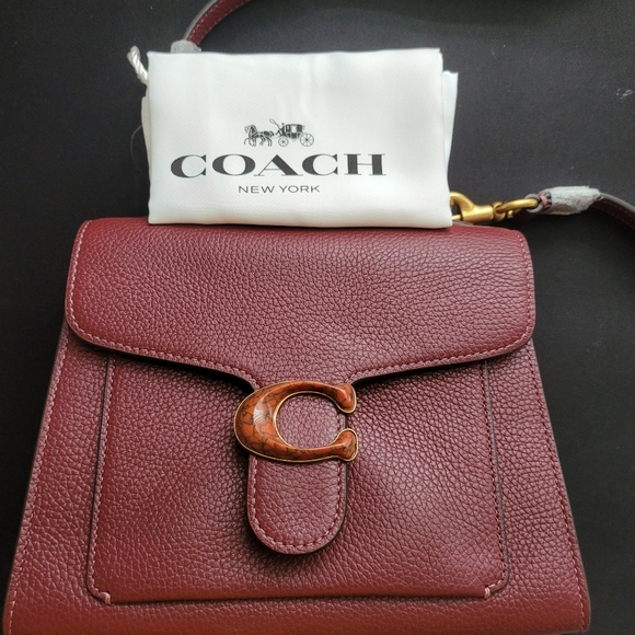 Sold-Tabby Pebbled Leather Flap Bag- Deep Red - Picture 12 of 12